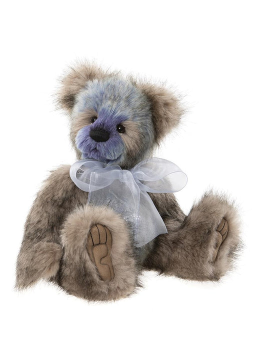 Charlie Bears – Blueberry Pudding Plush Bear Front View in Blue and Biscuit Fur