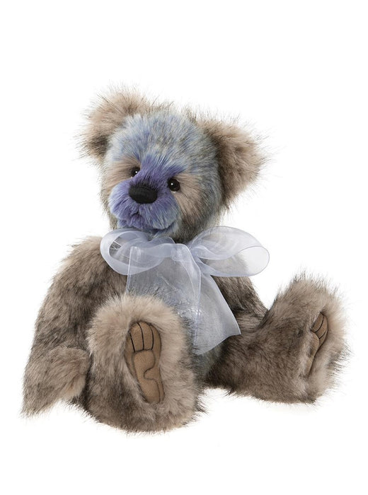 Charlie Bears – Blueberry Pudding Plush Bear Front View in Blue and Biscuit Fur