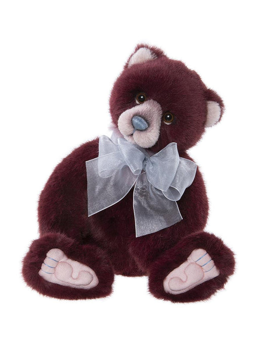 Charlie Bears – Rummy Burgundy Plumo Bear Front View