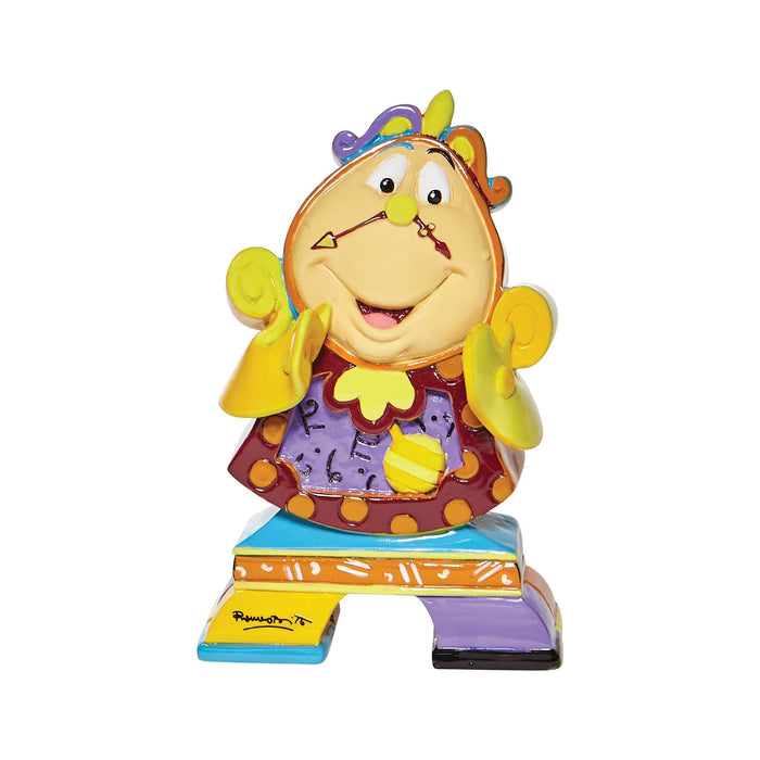 Disney Britto Cogsworth Mini Figurine – Hand-Painted Enesco Collectible with Pop Art Design.