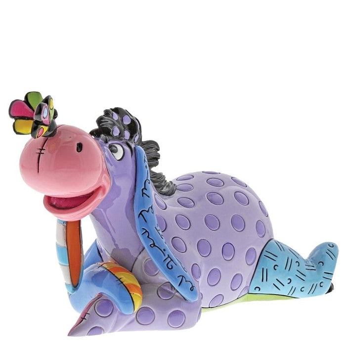 Side view of Disney Britto Eeyore with Butterfly Mini Figurine – Featuring vibrant colors and artistic details.