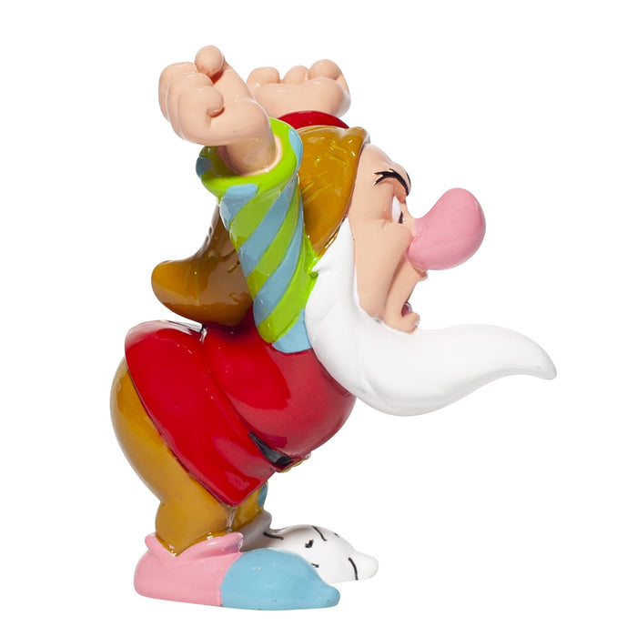 Side view of Disney Britto Grumpy Mini Figurine – Featuring bold colours and expressive patterns.