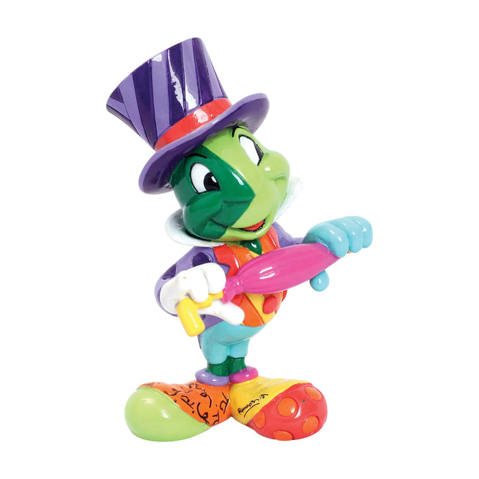 Disney Britto Jiminy Cricket Mini Figurine – Hand-Painted Enesco Collectible with Pop Art Design.