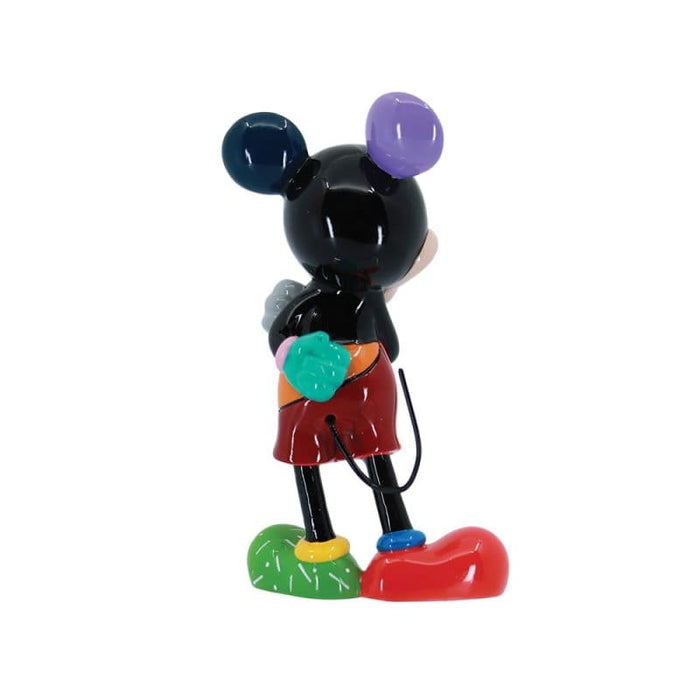 Back view of Disney Britto Mickey Mouse Mini Figurine – A pop-art-inspired collectible with bright patterns.
