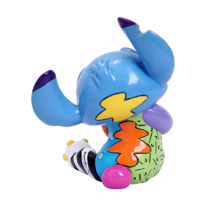 Back view of Disney Britto Stitch Mini Figurine – A pop-art-inspired collectible with bright patterns.