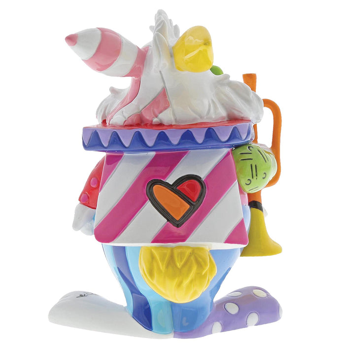 Back view of Disney Britto White Rabbit Mini Figurine – Pop-art style with vibrant patterns and glossy finish.