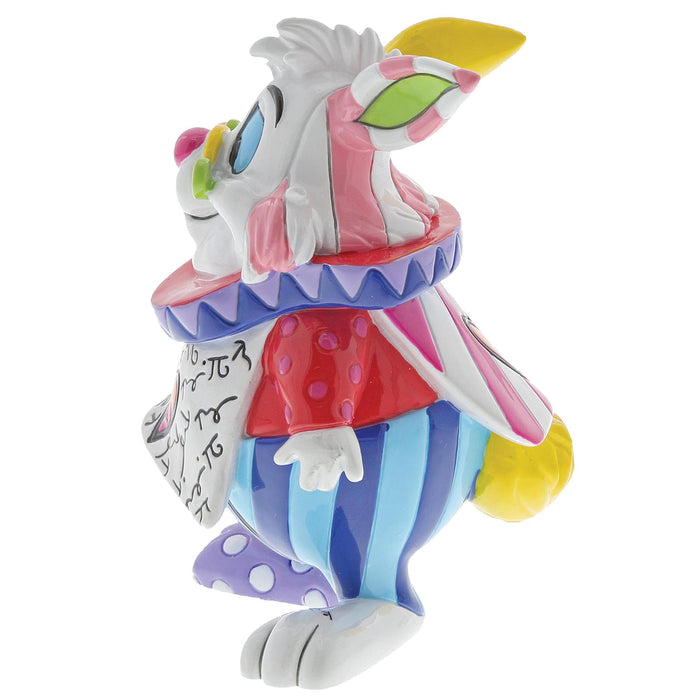Side view of Disney Britto White Rabbit Mini Figurine – Featuring bold colours and whimsical details.