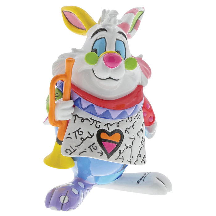 Disney Britto White Rabbit Mini Figurine – Hand-Painted Enesco Collectible with Pop Art Design.