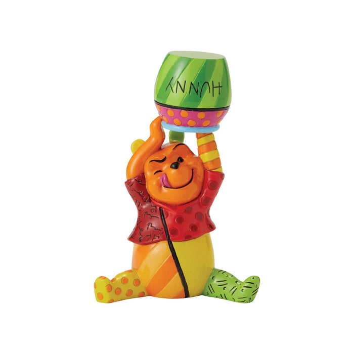 "Disney Britto Winnie the Pooh and Honey Mini Figurine – Hand-Painted Enesco Collectible with Pop Art Design"