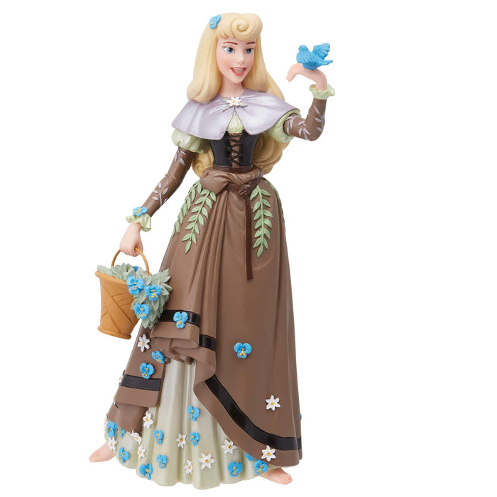 Botanical Briar Rose Figurine – Disney Showcase by Enesco, hand-painted collectible featuring Aurora in her peasant dress with floral details.