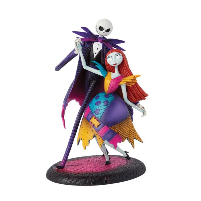 Jack and Sally Figurine – Disney Showcase by Enesco, hand-painted collectible featuring Jack Skellington and Sally in a romantic embrace.