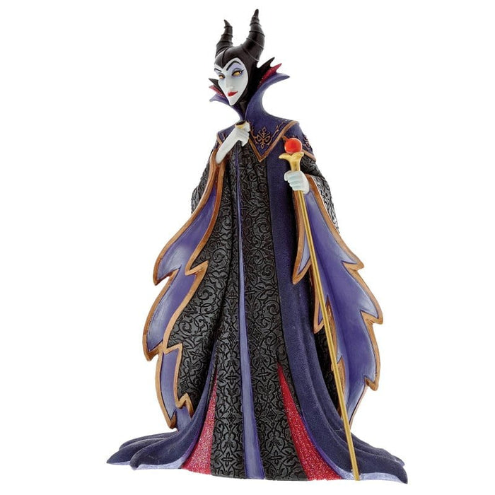 Side view of the Maleficent Figurine – Disney Showcase by Enesco, showcasing intricate sculpting and elegant cloak details.