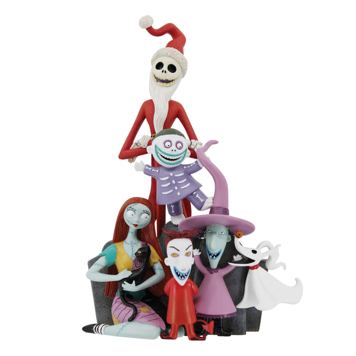 The Nightmare Before Christmas Character Pyramid – Disney Showcase by Enesco, hand-painted collectible featuring Jack Skellington, Sally, and Oogie Boogie.