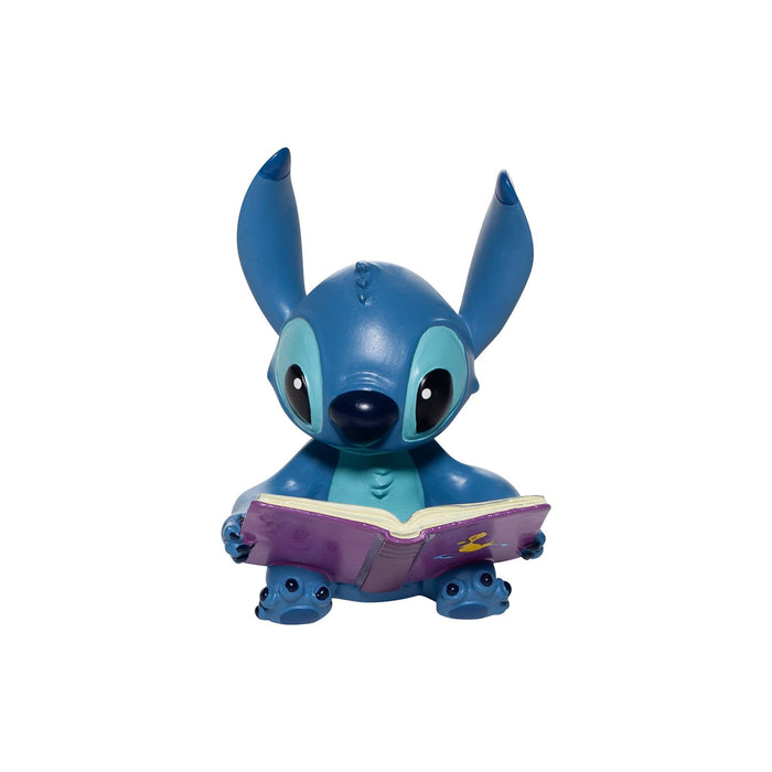 Stitch Book Figurine – Disney Showcase by Enesco, hand-painted collectible featuring Stitch sitting on an open book.