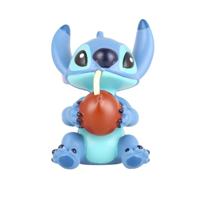 Stitch Coconut Figurine – Disney Showcase by Enesco, hand-painted collectible featuring Stitch sipping from a tropical coconut.