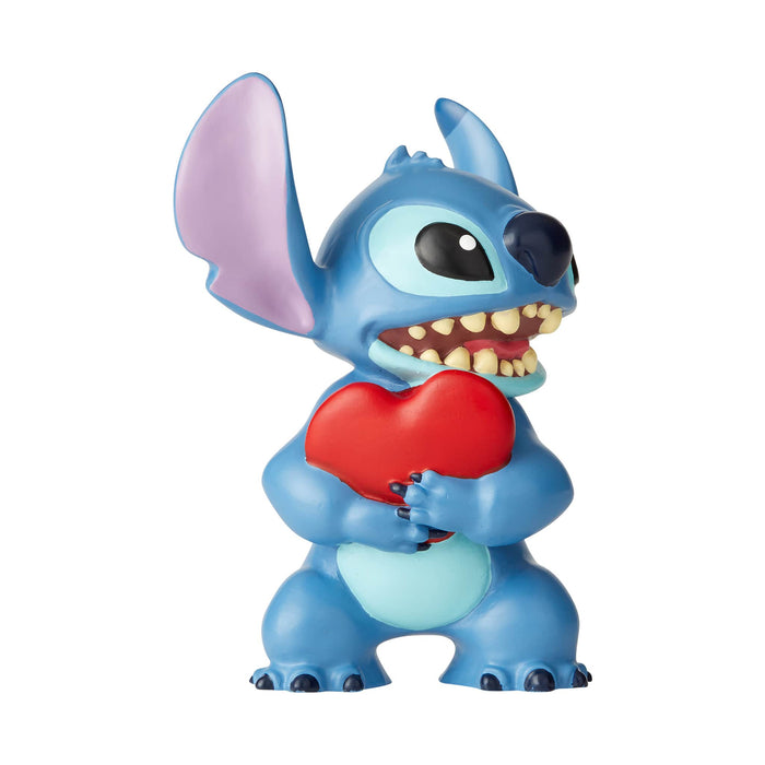 Stitch Heart Figurine – Disney Showcase by Enesco, hand-painted collectible featuring Stitch holding a heart with love.