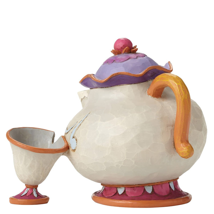 Back view of A Mother’s Love (Mrs. Potts & Chip Figurine) – Jim Shore hand-painted Disney collectible with delicate craftsmanship.