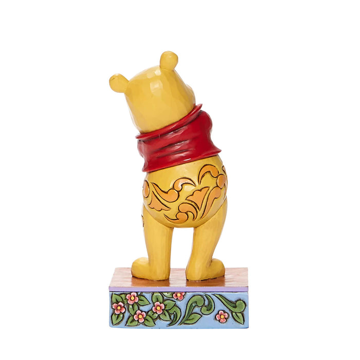 Back view of Beloved Bear – Winnie the Pooh Personality Pose Figurine – Jim Shore hand-painted Disney collectible with classic details.