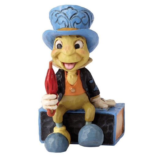 Jiminy Cricket on Matchbox Mini Figurine – Enesco Disney Traditions by Jim Shore, hand-painted collectible from Pinocchio.