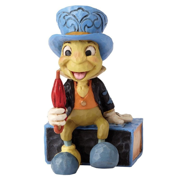 Jiminy Cricket on Matchbox Mini Figurine – Enesco Disney Traditions by Jim Shore, hand-painted collectible from Pinocchio.