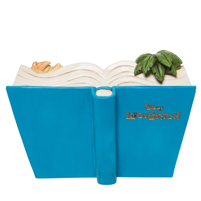 Back view of Lilo & Stitch Storybook Figurine – Jim Shore hand-painted Disney collectible with beautiful storytelling elements.