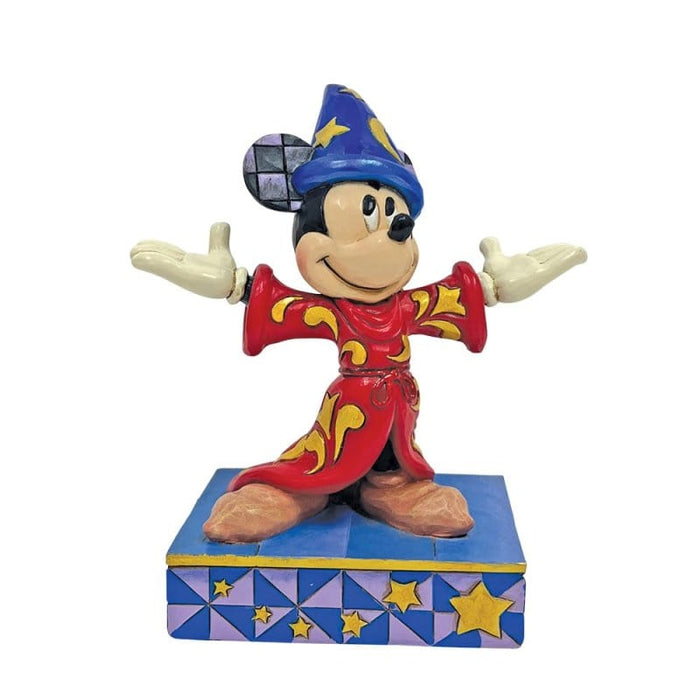 Magical Moment (Sorcerer Mickey Figurine) – Enesco Disney Traditions by Jim Shore, hand-painted collectible featuring Sorcerer Mickey casting a magical spell.