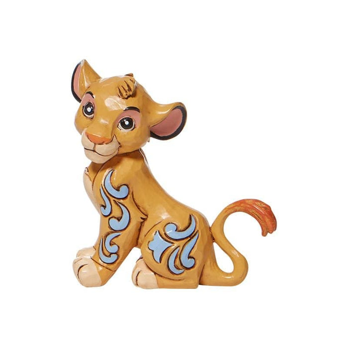 Simba Mini Figurine – Enesco Disney Traditions by Jim Shore, hand-painted collectible featuring Simba from The Lion King in a playful pose.