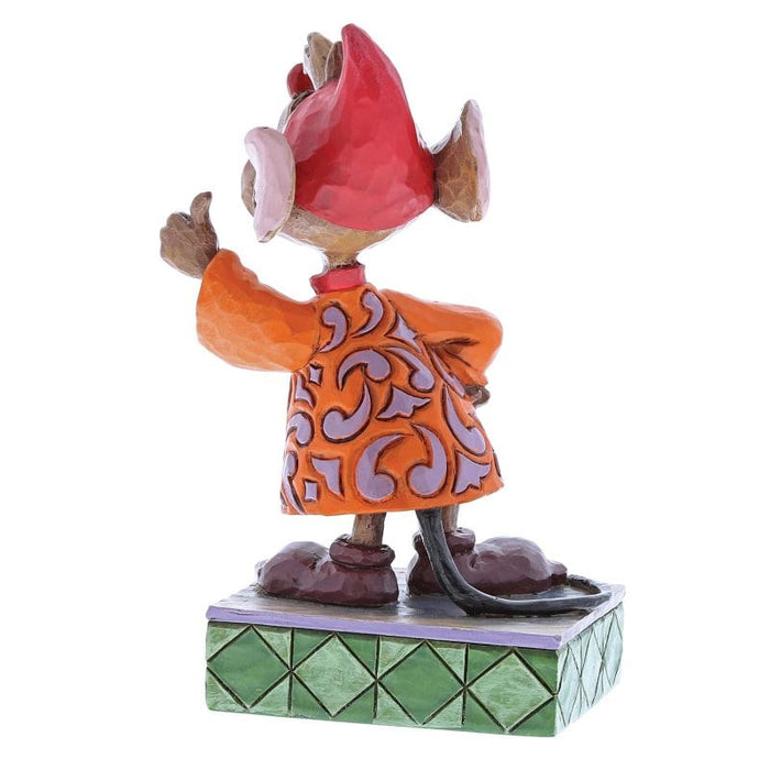 Back view of Thumbs Up (Jaq Figurine) – Jim Shore hand-painted Disney collectible with detailed craftsmanship.