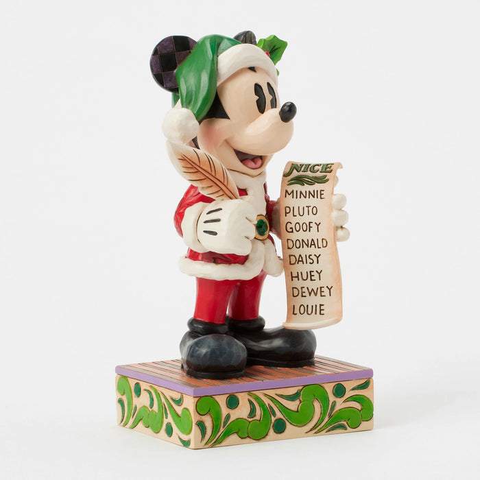 Twenty Years of Magic (Limited Edition Santa Mickey with List) – Enesco Disney Traditions by Jim Shore, hand-painted collectible featuring Santa Mickey Mouse checking his Christmas list.