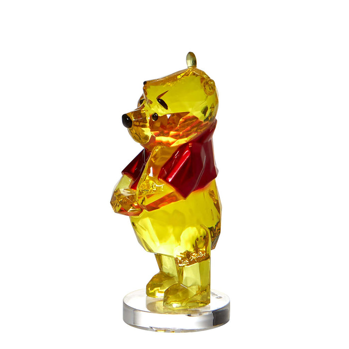 Side view of Licensed Winnie the Pooh Facet Figurine – Enesco Disney Facets Collection, highlighting faceted acrylic details