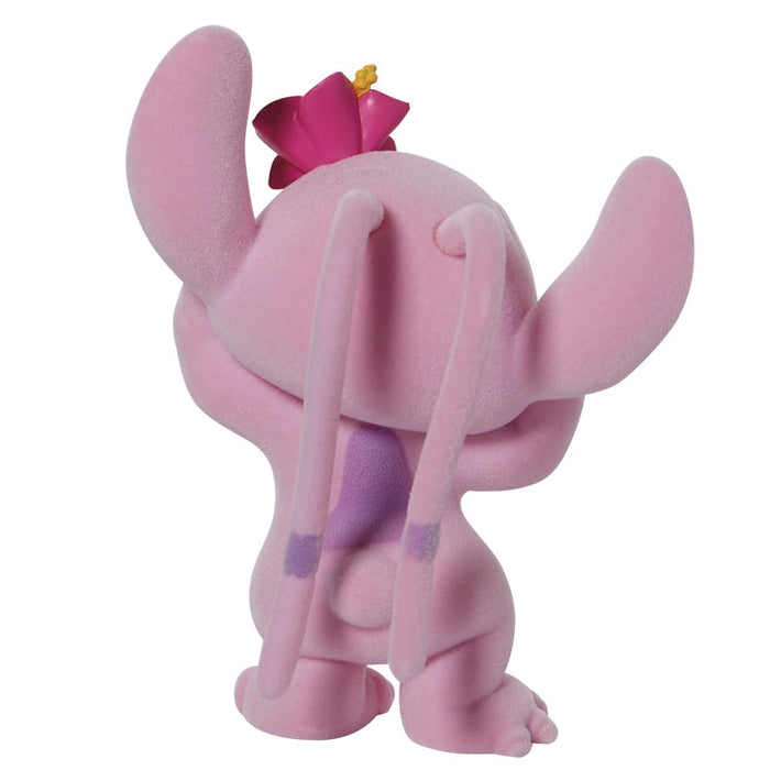 Back view of Flocked Angel Figurine – showing flower and textured fur design.