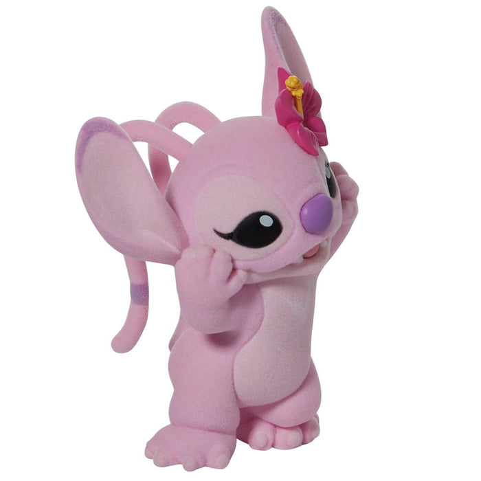 Side view of Flocked Angel Figurine – pastel colours and flocked finish.