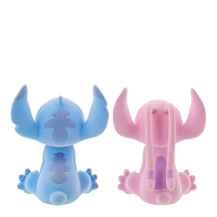 Back view of Flocked Kissing Stitch and Angel Figurines – showing pastel details and flocked texture.