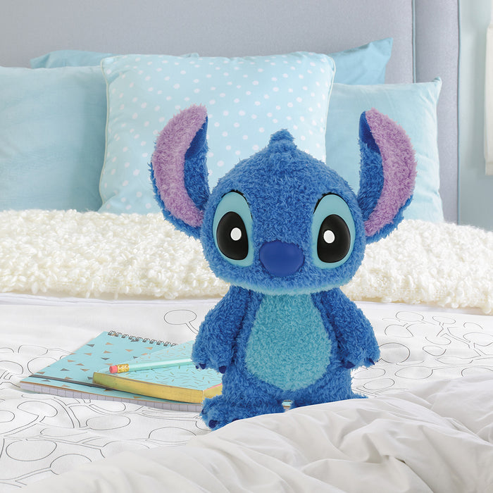 Close-up of Fluffy Stitch Figurine – Disney Lilo & Stitch character with branded packaging.