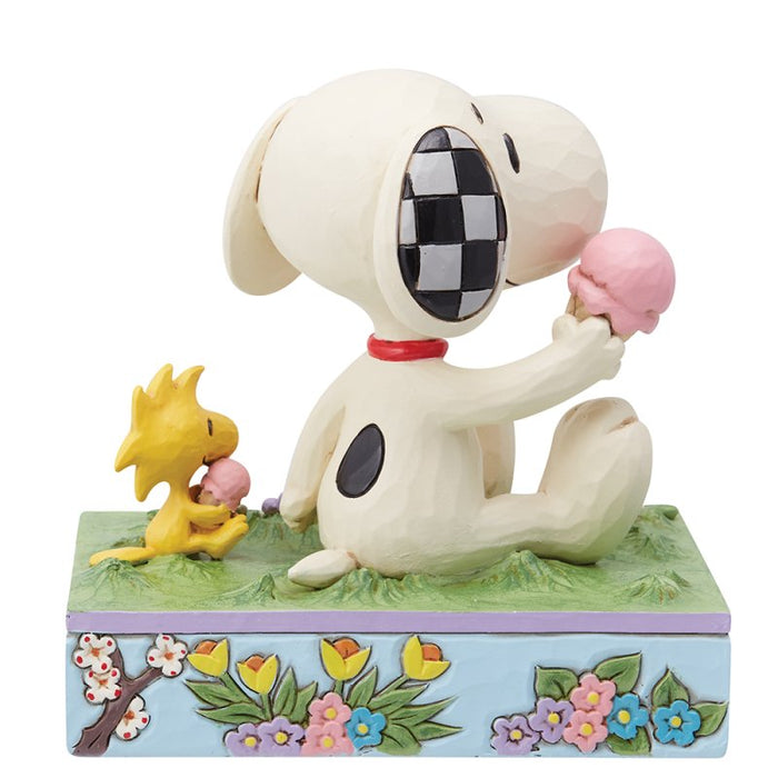 Back view of A Summertime Treat (Snoopy Eating Ice Cream) – Jim Shore Peanuts figurine in vibrant summer colors.