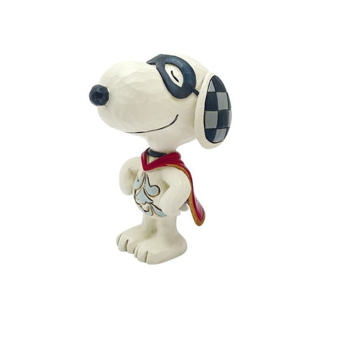 Superhero Snoopy Mini Figurine – Peanuts by Jim Shore, hand-painted collectible featuring Snoopy in a red superhero cape.