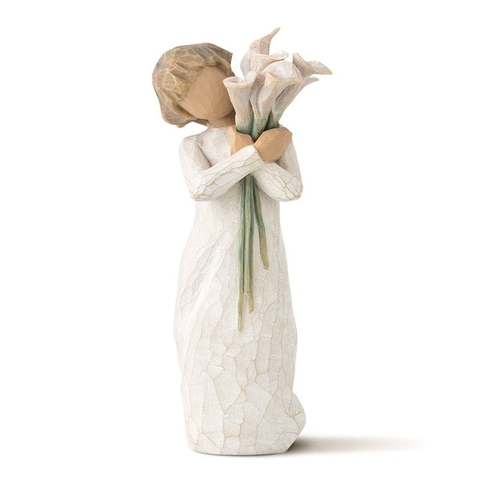 Willow Tree Beautiful Wishes Figurine by Susan Lordi – woman holding calla lilies symbolizing healing and good wishes