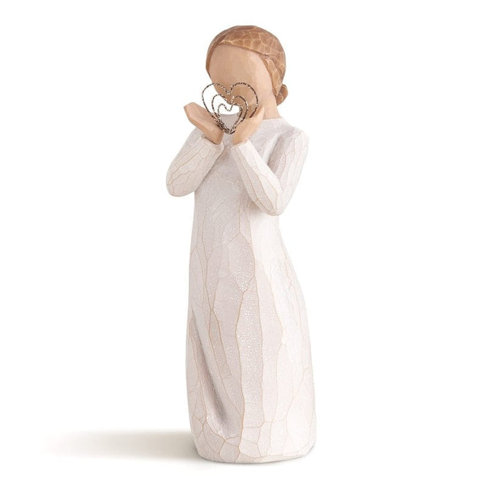 Willow Tree Lots of Love Figurine by Susan Lordi – hand-painted woman holding sculpted red hearts