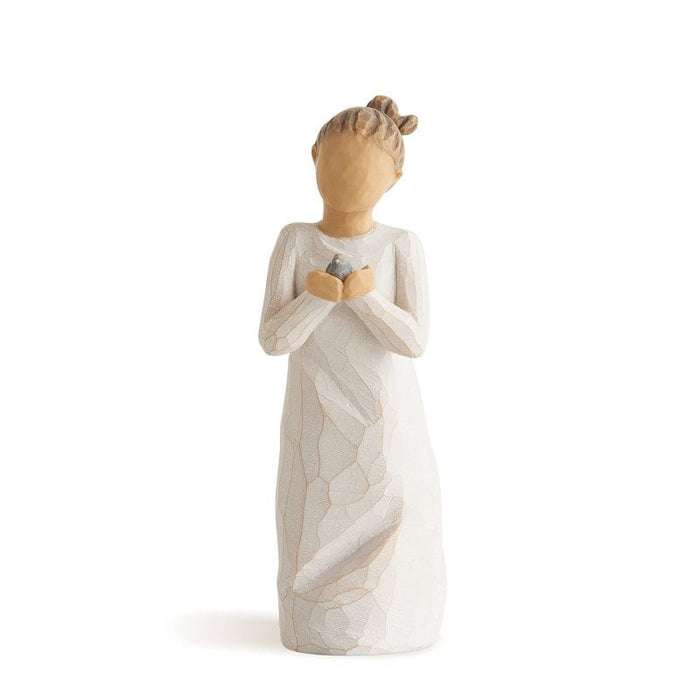 Willow Tree Nurture Figurine by Susan Lordi – woman holding green bouquet symbolizing growth and care