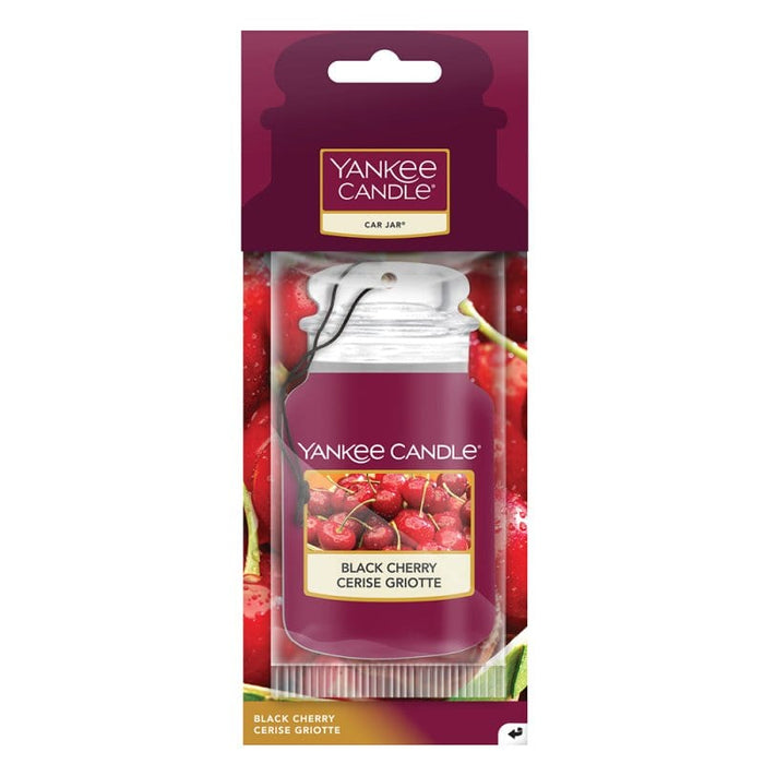 Yankee Candle – Black Cherry Original Car Jar Air Freshener – long-lasting cherry scent for car and wardrobe