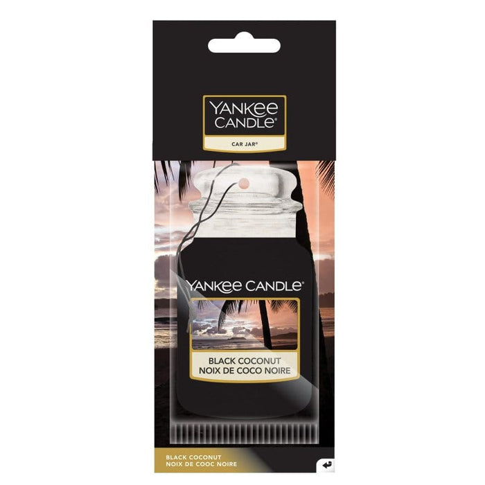 Yankee Candle – Black Coconut Original Car Jar Air Freshener – tropical scent for cars and small spaces