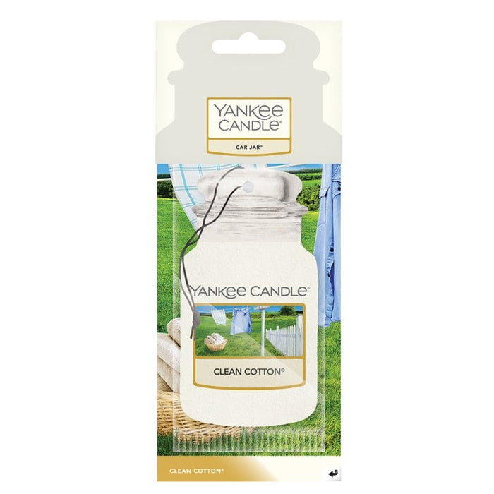 Yankee Candle – Clean Cotton Original Car Jar Air Freshener – crisp cotton scent for car and small spaces