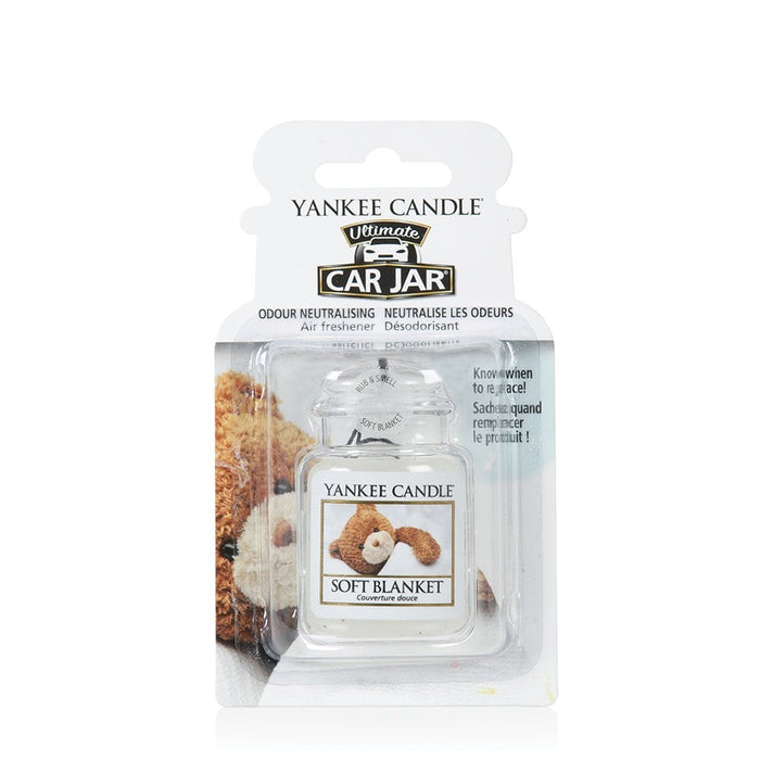 Yankee Candle – Soft Blanket Ultimate Car Jar Air Freshener – long-lasting comfort scent with fragrance gel