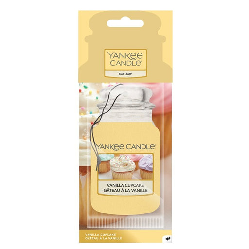 Yankee Candle – Vanilla Cupcake Original Car Jar Air Freshener – sweet bakery scent with vanilla and frosting
