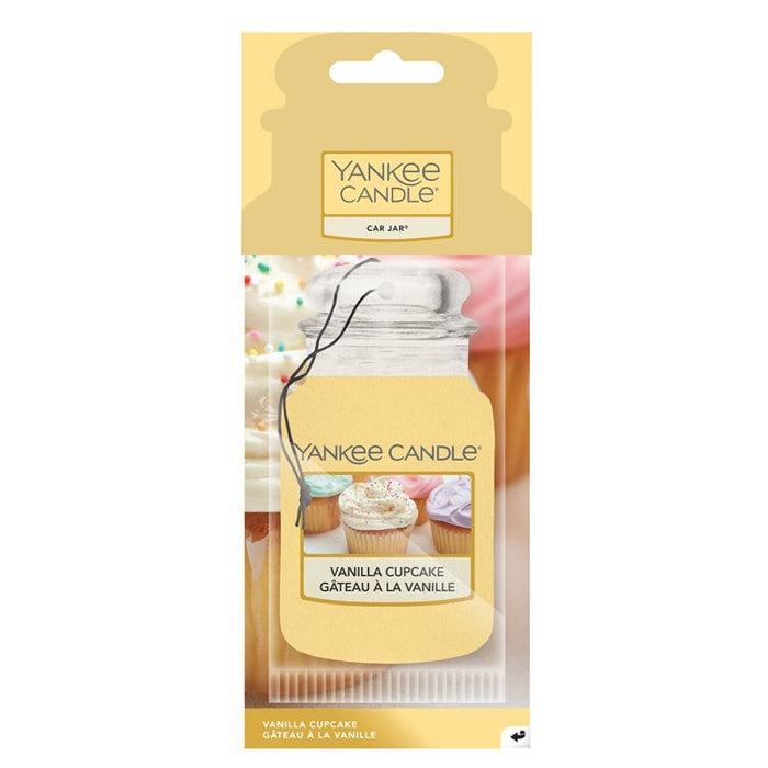 Yankee Candle – Vanilla Cupcake Original Car Jar Air Freshener – sweet bakery scent with vanilla and frosting