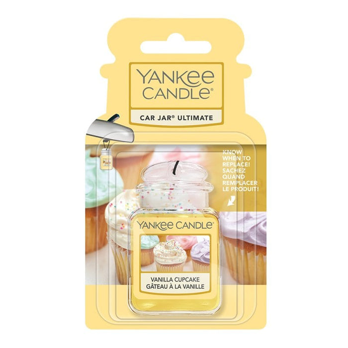 Yankee Candle – Vanilla Cupcake Ultimate Car Jar Air Freshener – sweet vanilla and buttercream car scent
