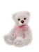 Rosienna Charlie Bear – soft grey plush bear with pink bow and berry-red nose