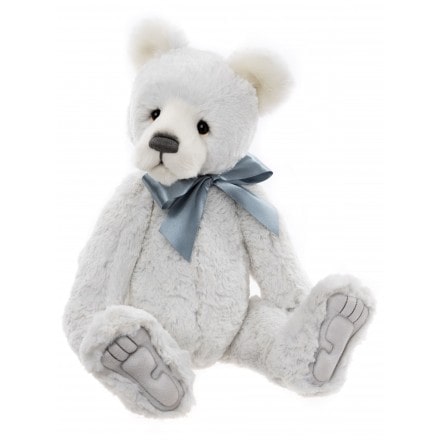 Charlie Bears – Burton Plush Bear with Silver Bow Front View