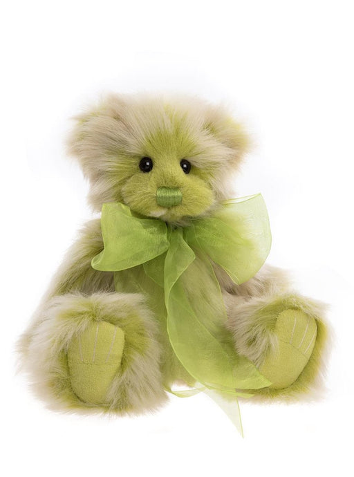Charlie Bears – Wednesday Plush Bear Front View with Lime Bow
