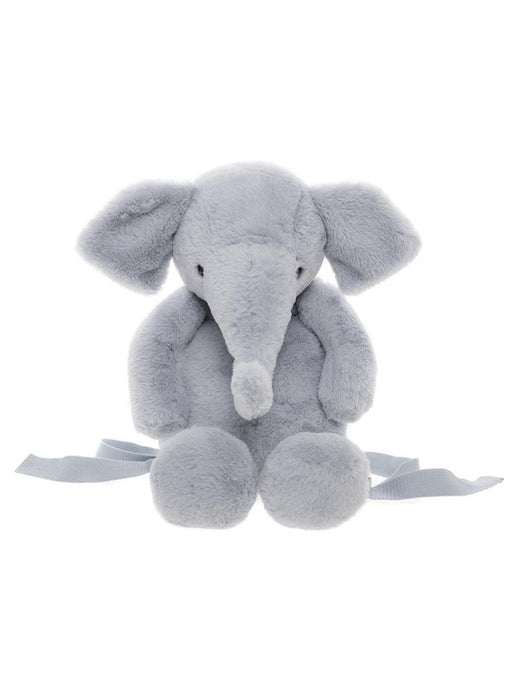 Effie Elephant Plush Backpack Front View – Bear & Me by Charlie Bears  
